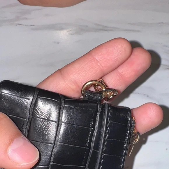 Dune London Black Mini Clutch Croc Embossed Purse - Picture 10 of 11